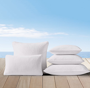 terry white pillows